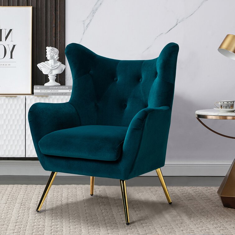 Dowdle 29.5'' Wide Tufted Velvet Wingback Chair
