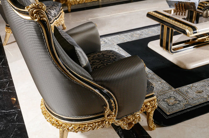 Handmade Victorian Style Luxury Sofa Set & Center Table