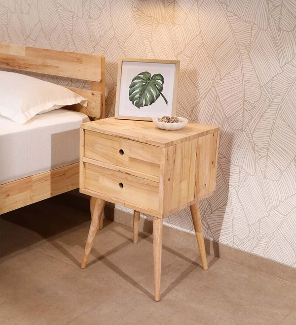 Wooden Bazar Fabio Bed side Table In Natural Finish
