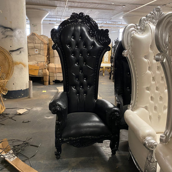 Stella Throne High Back Chair (Pure Black)