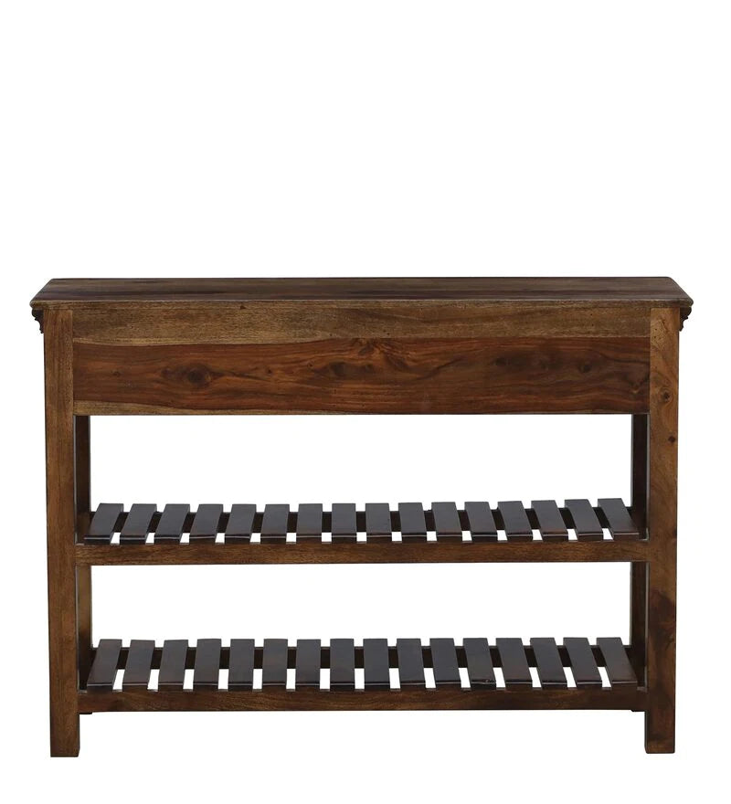 Majestica Solid Wood Console Table in Provincial Teak Finish