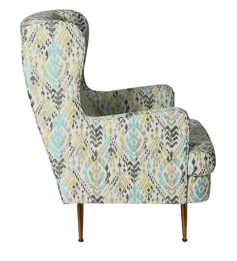 Wooden Bazar Maria Wing Chair In Multicolour