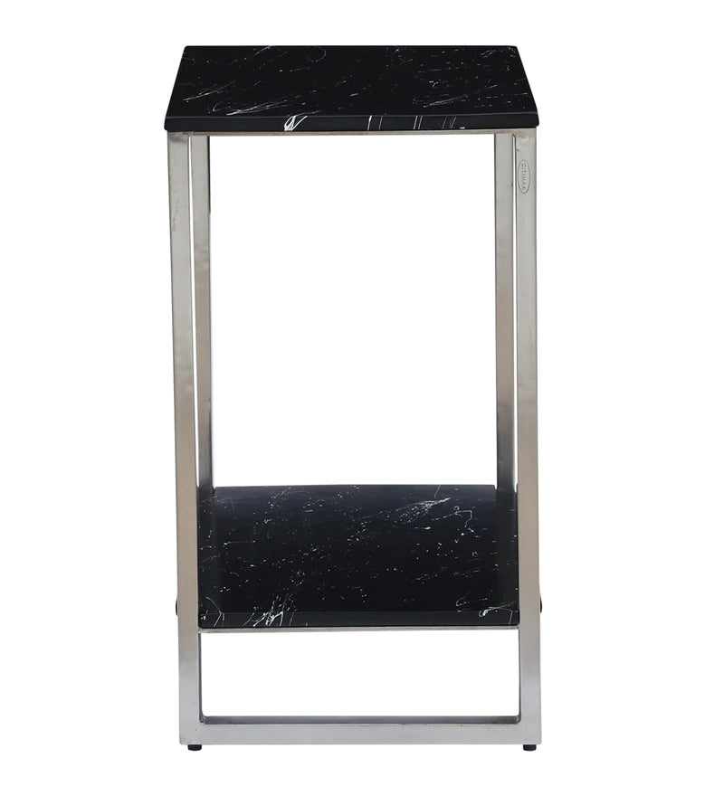 Melanite Console Table in Nickel Finish