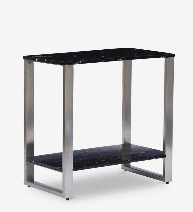 Melanite Console Table in Nickel Finish