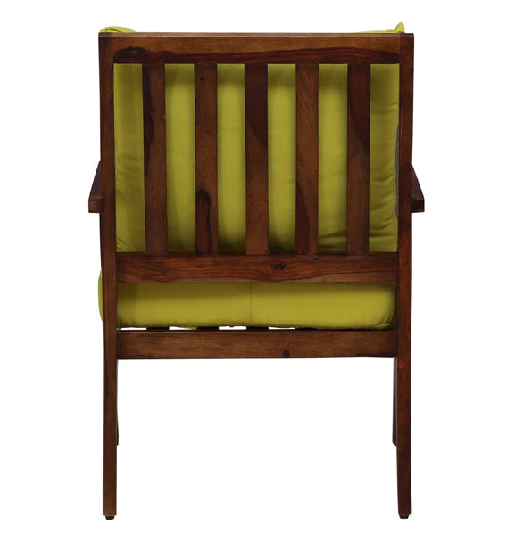 Solid Wood Armchair in Rustic Teak Finish