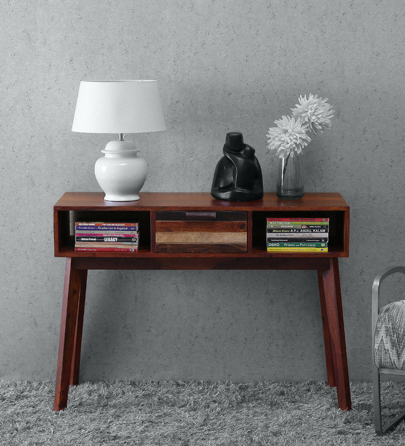 Monet Solid Wood Console Table In Dual Tone Finish