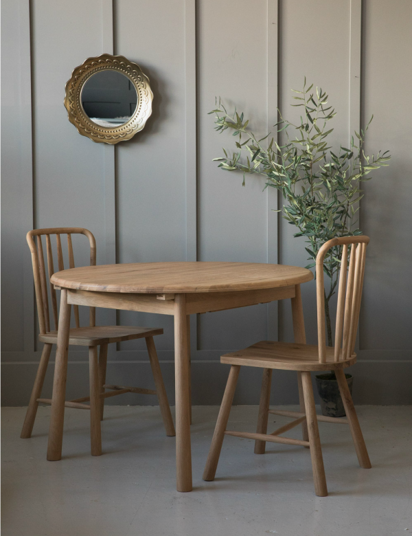 Wooden Bazar Nordic Round Extending Dining Table
