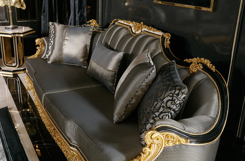 Handmade Victorian Style Luxury Sofa Set & Center Table