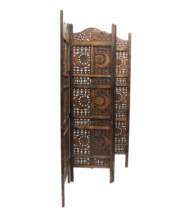 Wooden Bazar Solid Wood Room Divider in Brown Colour