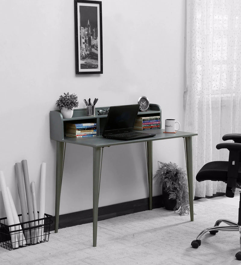 Sison Metal Study Table In Silver Colour