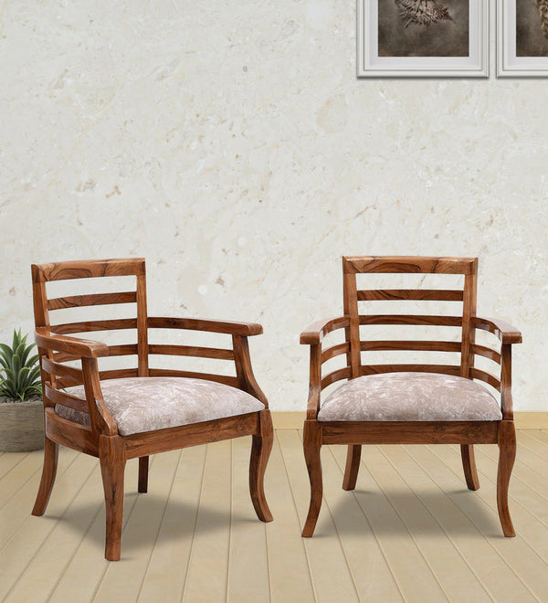 Toldeo (Set of 2) Arm Chair in Brown Colour